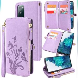 Samsung Galaxy S20 FE5G Scan Protection Zipper Leathe Closure stand Phonecase Ma